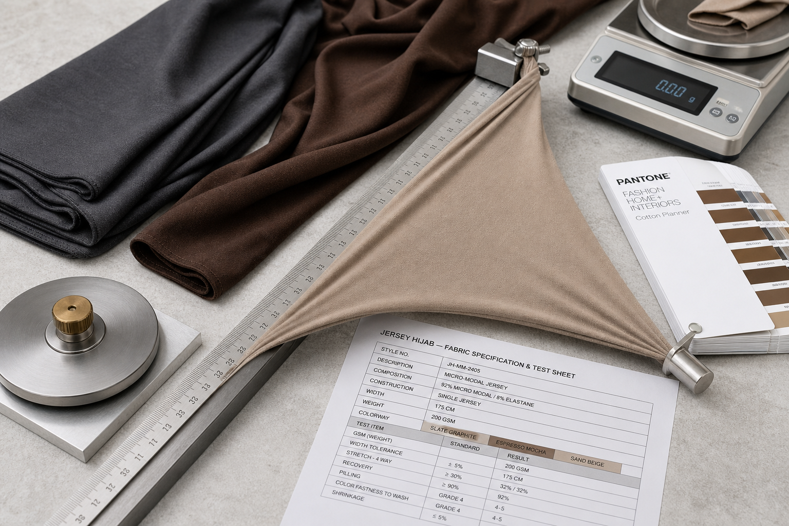 Jersey Hijab Factory: A B2B Sourcing Guide to Fabric Weights, Four-Way Stretch Recovery, and Manufacturer Verification